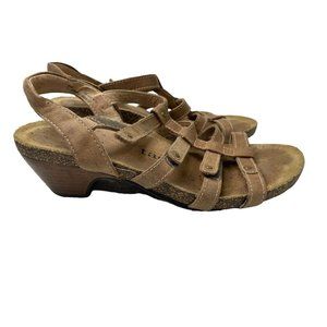 Taos Women's Spirit Brown Leather Wedge Sandals S… - image 1